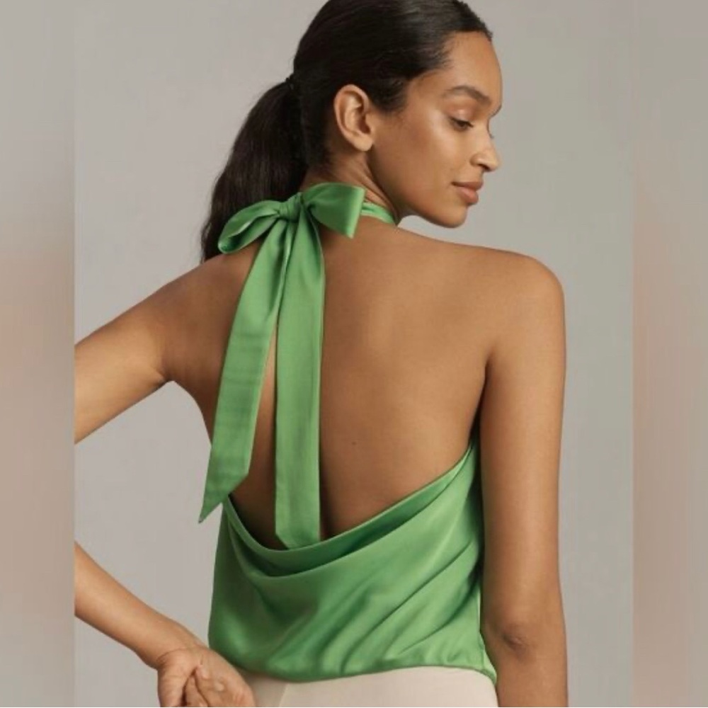 Elegant Green Halter Top